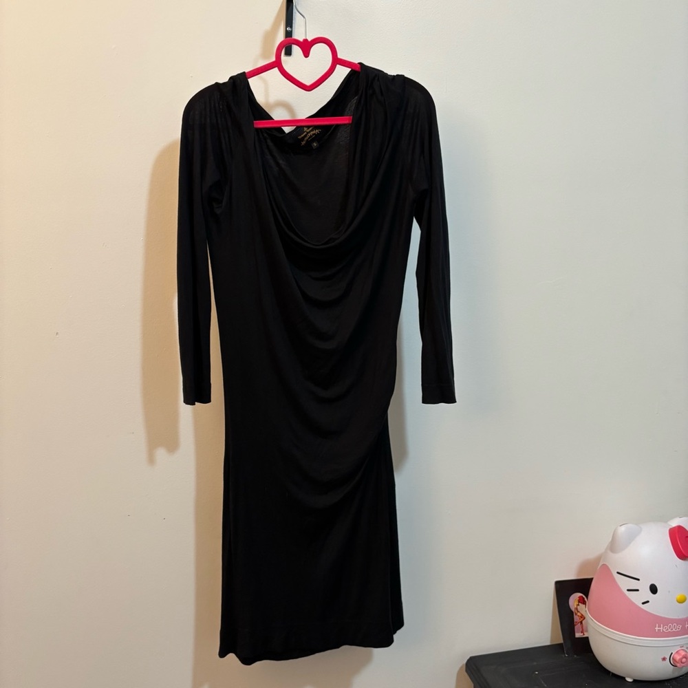 Vivienne Westwood Anglomania black cowl neck bodycon dress. Size small